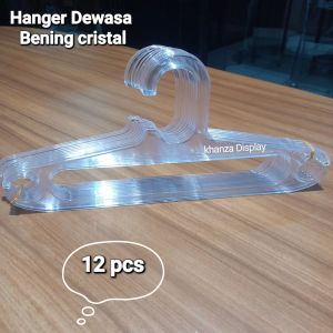 12 pcs gantungan baju 17 inc dewasa Bening cristal