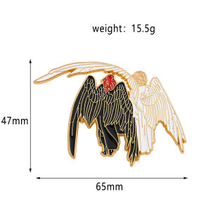 Bandai | Good Omens Ineffable Husbands Angel & Demon Hard Metal Pin Angel Demon Badge Aziraphale And Crowley Accessories