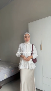 Zavora OOTD Jema Blouse 3in OneSet Kondangan ( Bella Square + Blouse + Rok Duyung ) Setelan Hijab Wanita Kekinian Simple - SET AB610