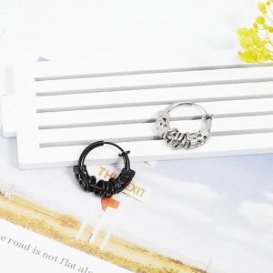 1PC Stainless Steel Hoop Earrings for Women Hip Hop Earring for Men Boy Earrings Punk Gothic Ear Stud Jewelry Party Gift
