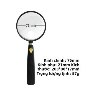 MONLEYTA | Kính lupa cầm tay độ phóng đại 100 lần hình học phẳng siêu nhẹ của Đức cho người lớn tuổi đọc sách không gây hại cho mắt trẻ em