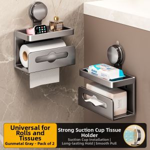 Suction Cup No-Drill Bathroom Tissue Holder
