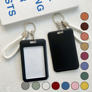 1Pc Macaron Bus ID Card Protective Cover Cases Student Meat Keyring Card Campus Access Door Credit Card Holder Bag Set Key Chain