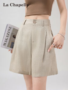La Chapelle | Slim High Waist A-Line Vintage Tencel Linen Shorts For Summer