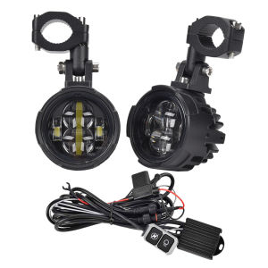 ไฟหน้ามอเตอร์ไซค์ E-mark คู่ 100W ไฟตัดหมอก LED ไฟเสริมสำหรับขับขี่ ไฟสปอตไลท์ ไฟหน้าแบบสองสี ไฟแฟลช ไฟตัดหมอกมอเตอร์ไซค์