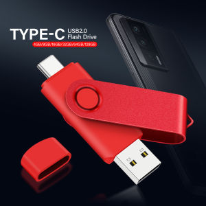 Jaster | 128GB TYPE-C 2 in 1 2.0 USB Flash Drive Rotatable Pen Drive Black Memory Stick 64GB 32GB Red Metal U Disk Business Gift