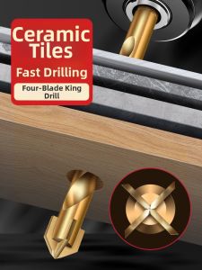LECAN | High-Hardness Cross Four-Blade Tungsten Carbide Tile Drilling Bit