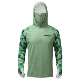 Outdoor Anti-sun Fishing Wear For Men Built-in Fisherman Hat Long Sleeve Shirt Suitable For Lake River Sea Fishing