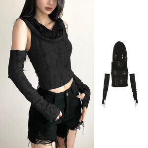 Dark Vintage Jazz Style Womens Short Sleeve T-shirt Dress Slim Fit Streetwear Polyester Fiber round Neck Long Sleeve Tunic