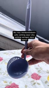 (SIAP KIRIM) Sendok Kuah 2in1 Plastik Centong Sup Tirisan Peniris Sayur Soup Saringan Bakso