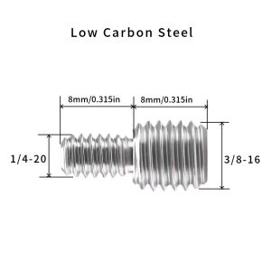 6PCS Stainless Steel Double Head Transfer Screws M6  and 1/4-20 to 3/8-16 Thread Adapter Monopod Male to Male Conversion Bolt