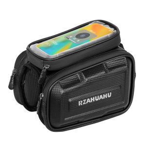 Welcomehome 3L Bicycle Front Frame Bag Support Touch Screen Bike Phone Holder Large Capacity Bike Phone Mount Bag for 7in Phones