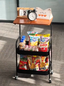 3 Tier Rolling Cart Organizer Metal Trolley Cart with 360° Wheels Floor Standing Kitchen Storage Rack Multi Function Storage Cart Organizer File Storage Rack for Home Office Kitchen