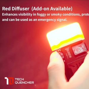 Wuben AC3 Diffuser Cap for Wuben X2 Pro and X4 Flashlight - Durable Silicone - Camping - Emergency - RED and YELLOW