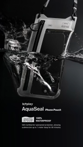 BITPLAY AquaSeal Lite Waterproof Phone Pouch Bag | IPX8 Airtight Zipper | Lightweight Crossbody Case for Swimming Beach