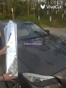 [140x70cm] Laser Diamond Sunshade Silver Car Sun Visor Front Windshield 5 Layers Protection Sunshade Windscreen Pelindung Matahari Perodua Proton Toyota Honda Nissan Mitsubishi Mazda Mercedes BMW