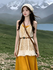SENWA | Bohemian Lace Vest Strap Dress Summer Dress Long