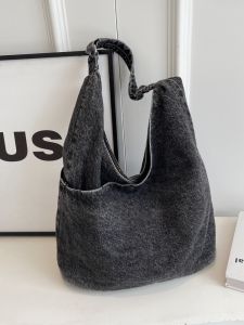 Casual Large Capacity Denim Bag Female 2024 New Arrival Commuter Shoulder Bag Loose Feeling Hand-Held Tote Underarm Bag