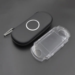 EVA Hard Carry Case Storage Bag +Crystal Clear Hard Shell Protective Cover For PSP 2000/3000 Console Full Protection Accessories