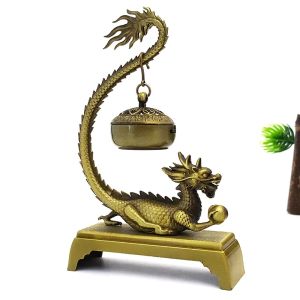 1pc Alloy Soaring Dragon Hanging Fragrance Chip Burner Auspicious Cloud Incense Tablet Burner Home Decor (Without Incense)