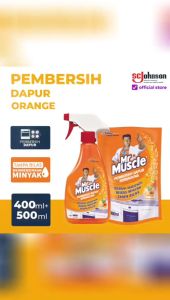 mr Muscle Pembersih DAPUR Pengkilap noda kerak minyak wajan penggorengan panci kulkas Perabotan Kompor kitchen set dinding wangi harum cleaner Spray Botol lemon orange