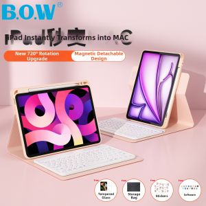 B.O.W | Rotatable Magnetic Detachable iPad Keyboard Case for Air Pro 11-inch 10th/11th Gen with Stylus Holder