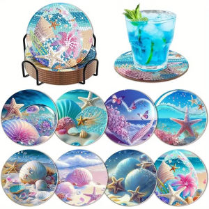 8 Bộ Tranh Kim Cương Tự Làm Chủ Đề Đại Dương Kèm Giá Đỡ Đồ Thủ Công Bằng Nhựa Dành Cho Người Lớn Và Người Mới Bắt Đầu