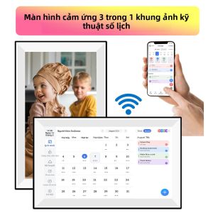 Khung Ảnh Kỹ Thuật Số Thông Minh 156 Inch Với Lịch Và Bảng Kế Hoạch Công Việc Màn Hình Cảm Ứng Tương Tác Có Thể Treo Tường Hoặc Để Bàn Thiết Kế Dành Cho Gia Đình Tích Hợp WiFi