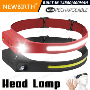 Rechargeable Sensor LED Headlamp + Outdoor Floodlight 5 Modes Induction Emergency Headlamp for Fishing Camping Working Running