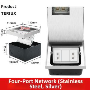 TERIUX | Invisible Waterproof Stainless Steel Marble Flush Floor Outlet 100mm
