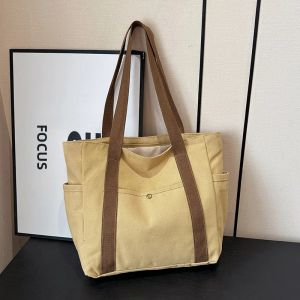 Túi Tote Vải Bố Cỡ Lớn Dành Cho Nữ Có Khóa Kéo Và Nhiều Ngăn Túi Đeo Vai Thông Dụng Đựng Đồ Dùng Hàng Ngày Du Lịch Và Công Việc