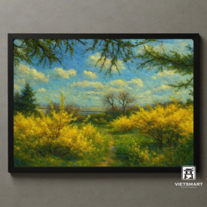 Tranh Nghệ thuật "Hoa Mai Và Thành Phố" VIETSMART ART - Acrylic 45 x 60cm