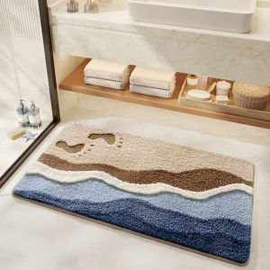 VIKAMA Bathroom Rug Super Absorbent Non-Slip Shower Mat for Bathroom Floor Toilet Door Entry Carpet Mat Quick Dry
