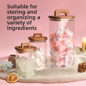 LIWAN | Wood Lid Glass Storage Container