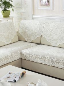 Lace European-Style Sofa Cushion Backrest Towel Dust Cover Yarn Dirt-Proof Tablecloth Coffee Table Neutral M Baizhen Store Treasure Single