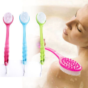 1Pc Bàn Chải Tắm Lông Mềm Cán Dài - Bàn Chải Chà Lưng Mát-xa Làm Sạch Bùn Phụ Kiện Phòng Tắm