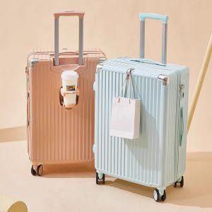 New PC Universal Wheel Luggage Korean Style Travel Suitcase Mens Womens Carry-On Bag Double Layer Explosion-Proof Password Box