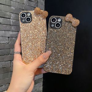 Luxurious shiny 3D Glitter Diamond Bow for iphone 17 16 15 14 13 12 11 Pro Max Plus XR 17Air 16E Soft Cover Protective Shell