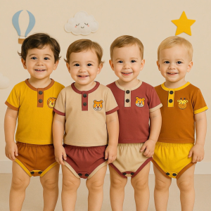Two Mix - Setelan Celana Baju Bayi Anak Laki Cowok Lucu Katun Usia 0-12 Bulan 4364B