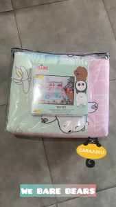 SATIN PLUS ชุดผ้าปูที่นอน สามหมีจอมป่วน We Bare Bears PB003 สีเหลือง #ซาติน ชุดเครื่องนอน 3.5ฟุต 5ฟุต 6ฟุต ผ้าปู ผ้าปูที่นอน ผ้านวม วีแบร์แบร์