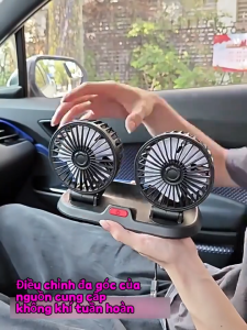 Quạt Ô Tô 12V Quạt 24V Xe Tải – Xoay 360 Độ Tiện Ích Có 3 Tốc Độ Gió Xoay