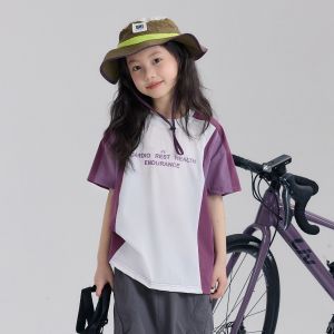 Quick Dry Sun Protection Short Sleeve T Shirt for Girls Kids Clothing Summer New Style NAIOUKIDS Standard Fit Casual Wear