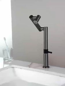 SRUE  Bathroom Basin Faucet Bathroom Faucet 360° Rotate Flexible Stainless Steel gun gray Kitchen Faucet Sink Faucet