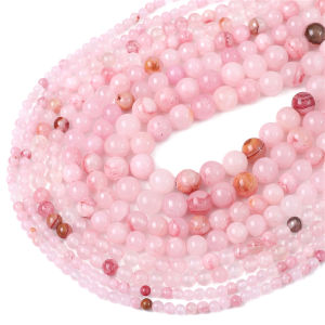 4-10มม 38ซม./Str ไหมสังเคราะห์สีอ่อนลูกปัดหินหยกเปอร์เซียส สำหรับเครื่องประดับทำสร้อยคอมือ สร้อยคอมือ DIY