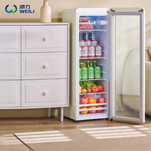 SHIYINBEIBI | Retro Transparent Beverage and Tea Refrigerator Mini