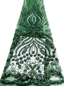 Royal Blue Lace Fabric French Sequins 5 Yards African Beaded Lace Fabric Fashion Nigerian Lace Fabric 2025 High Quality Dress