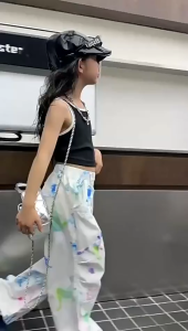 New Cargo Pants For Kids Girls 6-15YRS Candy Pants Baggy Pants Wide Leg Trouser Loose New Fashion Casual Trouser Hip Hops High Waist Cute Design