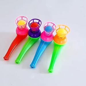 5-30PCS Suspended Blow Pipe Blow Ball Rod Game Children Balance Training Floating Blowing Ball Magic Dangling Family Kids Toy