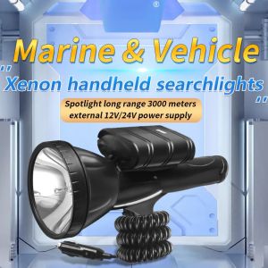 220W Xenon lamp flashtlight water proof Outdoor big torch light powerful japan flashlights super light emergency lights heavy duty working light strong light 12V/24V fishing boat lamp chasing the sea fishing at nig work light touch light searchlight