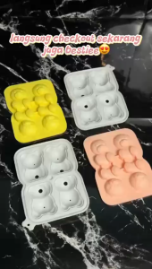 FYHL0785 Cetakan Es Silikon Bentuk Beruang Cetakan Jelly Beruang Ice Cube Mold Karakter 3D Teddy Bear untuk Coklat Jelly Es Batu